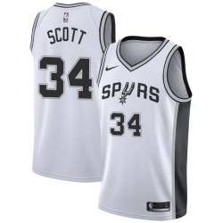 White Willie Scott Twill Basketball Jersey -Spurs #34 Scott Twill Jerseys, FREE SHIPPING