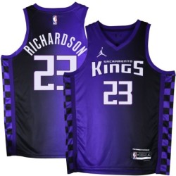 Kings #23 Malachi Richardson Purple Black Gradient Jersey