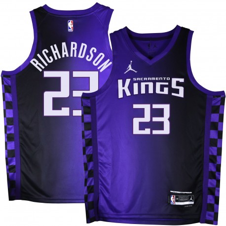 Kings #23 Malachi Richardson Purple Black Gradient Jersey