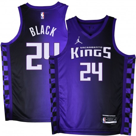 Kings #24 Tom Black Purple Black Gradient Jersey