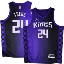 Kings #24 Reggie Theus Purple Black Gradient Jersey