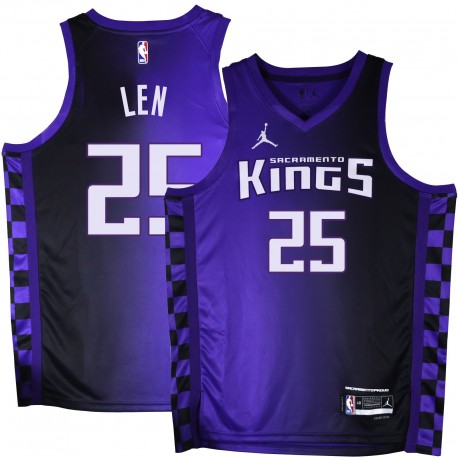 Kings #25 Alex Len Purple Black Gradient Jersey