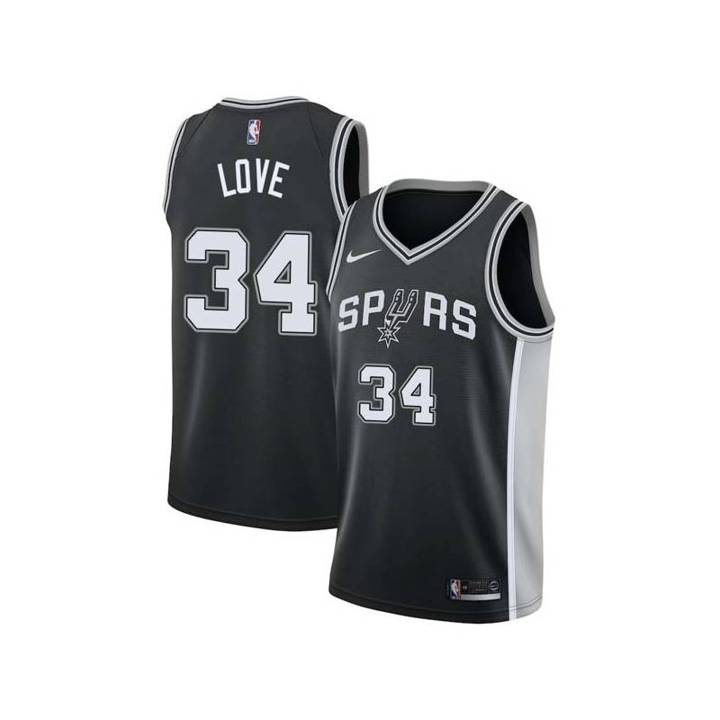 Black Stan Love Twill Basketball Jersey -Spurs #34 Love Twill Jerseys, FREE SHIPPING