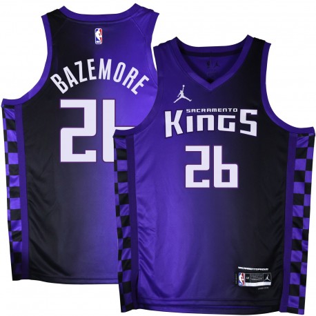 Kings #26 Kent Bazemore Purple Black Gradient Jersey