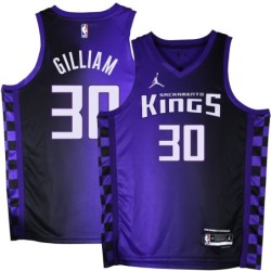 Kings #30 Herm Gilliam Purple Black Gradient Jersey