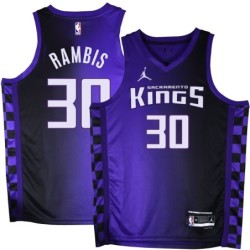 Kings #30 Kurt Rambis Purple Black Gradient Jersey