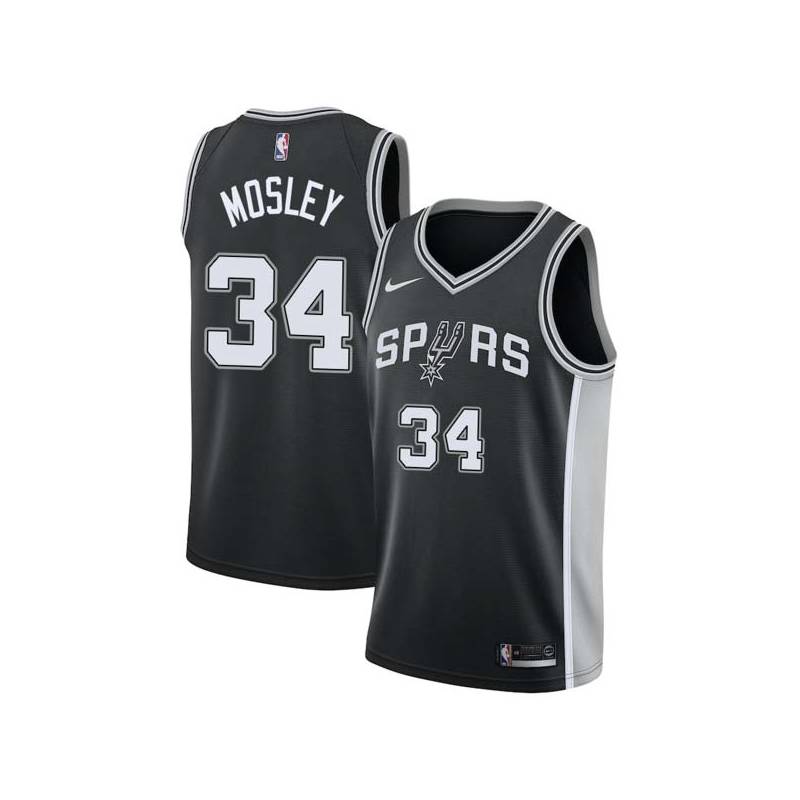 Black Glenn Mosley Twill Basketball Jersey -Spurs #34 Mosley Twill Jerseys, FREE SHIPPING