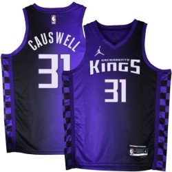 Kings #31 Duane Causwell Purple Black Gradient Jersey