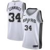 White Terry Cummings Twill Basketball Jersey -Spurs #34 Cummings Twill Jerseys, FREE SHIPPING