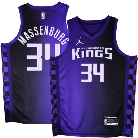 Kings #34 Tony Massenburg Purple Black Gradient Jersey