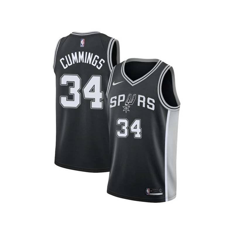 Black Terry Cummings Twill Basketball Jersey -Spurs #34 Cummings Twill Jerseys, FREE SHIPPING