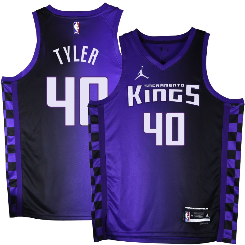 Kings #40 Terry Tyler Purple Black Gradient Jersey