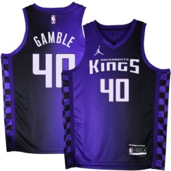 Kings #40 Kevin Gamble Purple Black Gradient Jersey