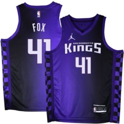 Kings #41 Jim Fox Purple Black Gradient Jersey