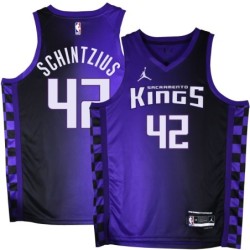 Kings #42 Dwayne Schintzius Purple Black Gradient Jersey