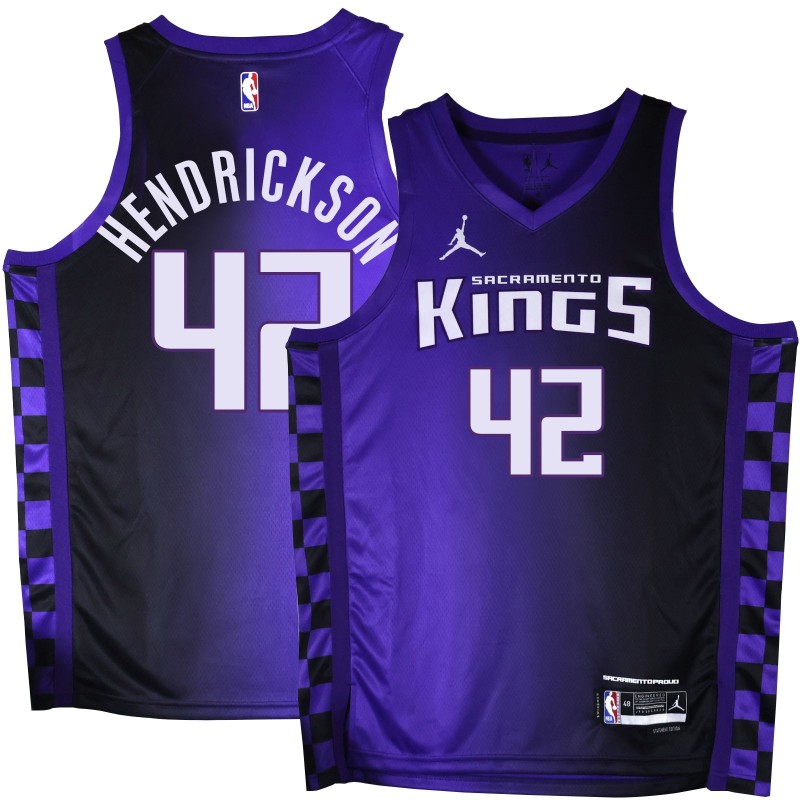 Kings #42 Mark Hendrickson Purple Black Gradient Jersey