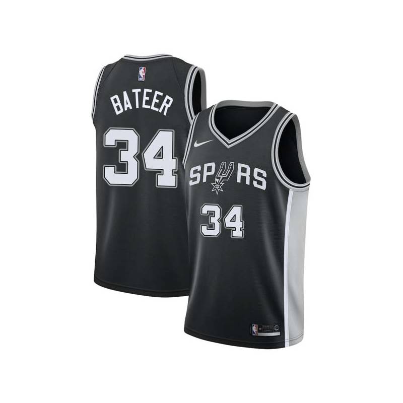 Black Mengke Bateer Twill Basketball Jersey -Spurs #34 Bateer Twill Jerseys, FREE SHIPPING