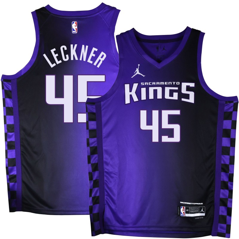 Kings #45 Eric Leckner Purple Black Gradient Jersey