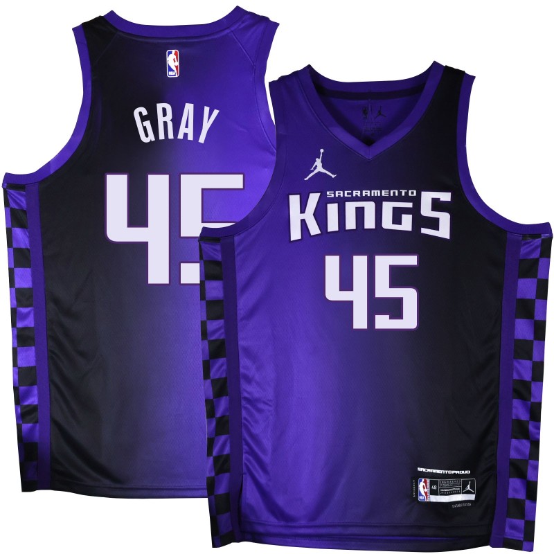 Kings #45 Devin Gray Purple Black Gradient Jersey