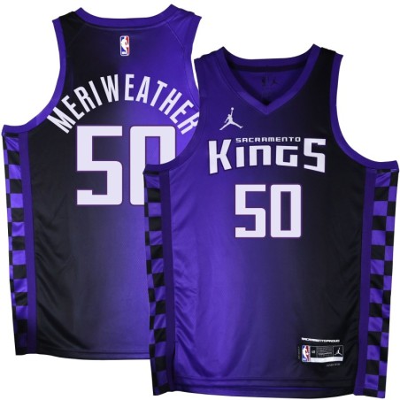 Kings #50 Joe Meriweather Purple Black Gradient Jersey