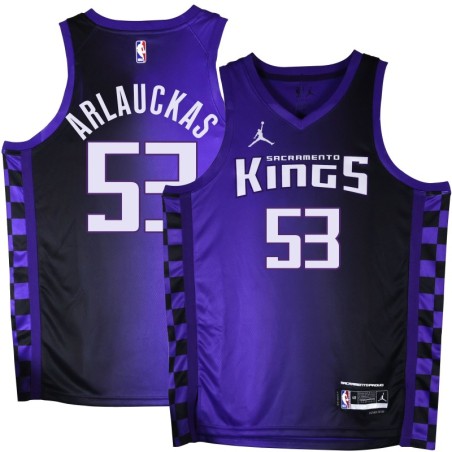 Kings #53 Joe Arlauckas Purple Black Gradient Jersey