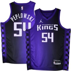 Kings #54 Mike Peplowski Purple Black Gradient Jersey
