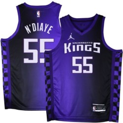 Kings #55 Hamady N'Diaye Purple Black Gradient Jersey