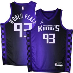 Kings #93 Metta World Peace Purple Black Gradient Jersey