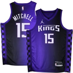 Kings #15 Davion Mitchell Purple Black Gradient Jersey