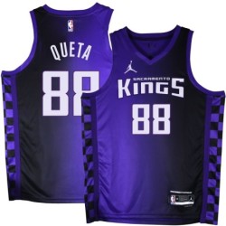 Kings #88 Neemias Queta Purple Black Gradient Jersey