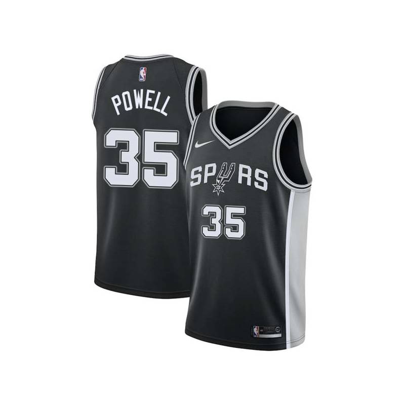 Black Cincinnatus Powell Twill Basketball Jersey -Spurs #35 Powell Twill Jerseys, FREE SHIPPING