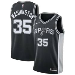 Black Darius Washington Twill Basketball Jersey -Spurs #35 Washington Twill Jerseys, FREE SHIPPING