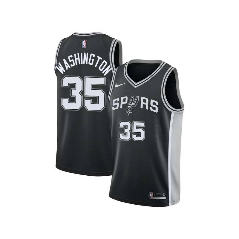 Black Darius Washington Twill Basketball Jersey -Spurs #35 Washington Twill Jerseys, FREE SHIPPING