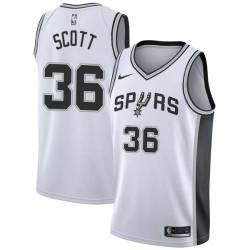 White Shawnelle Scott Twill Basketball Jersey -Spurs #36 Scott Twill Jerseys, FREE SHIPPING