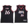 Black Throwback Francisco Elson Twill Basketball Jersey -76ers #16 Elson Twill Jerseys, FREE SHIPPING