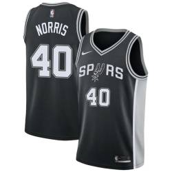 Black Sylvester Norris Twill Basketball Jersey -Spurs #40 Norris Twill Jerseys, FREE SHIPPING