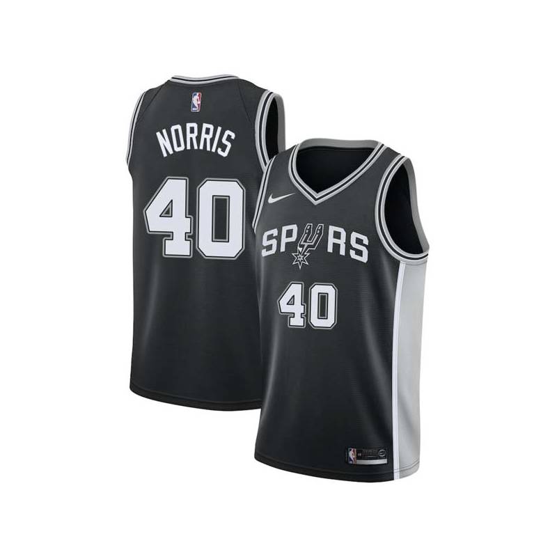 Black Sylvester Norris Twill Basketball Jersey -Spurs #40 Norris Twill Jerseys, FREE SHIPPING