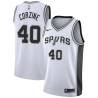 White Dave Corzine Twill Basketball Jersey -Spurs #40 Corzine Twill Jerseys, FREE SHIPPING