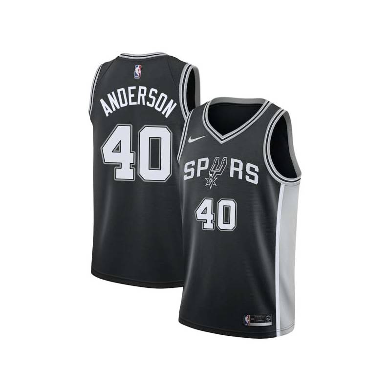 Black Willie Anderson Twill Basketball Jersey -Spurs #40 Anderson Twill Jerseys, FREE SHIPPING