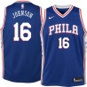 Blue Chris Johnson Twill Basketball Jersey -76ers #16 Johnson Twill Jerseys, FREE SHIPPING