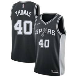 Black Kurt Thomas Twill Basketball Jersey -Spurs #40 Thomas Twill Jerseys, FREE SHIPPING