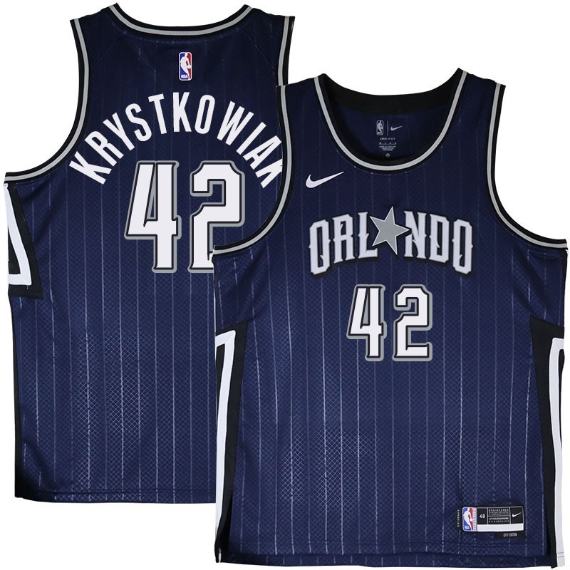 Orlando Magic #42 Larry Krystkowiak 2023-24City Edition Navy Jersey