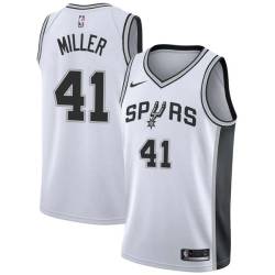 White Bob Miller Twill Basketball Jersey -Spurs #41 Miller Twill Jerseys, FREE SHIPPING