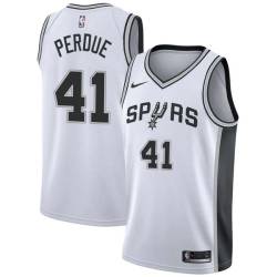 White Will Perdue Twill Basketball Jersey -Spurs #41 Perdue Twill Jerseys, FREE SHIPPING