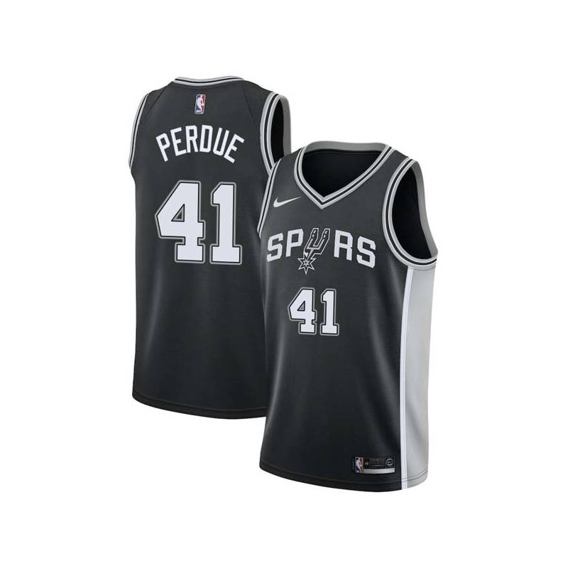 Black Will Perdue Twill Basketball Jersey -Spurs #41 Perdue Twill Jerseys, FREE SHIPPING