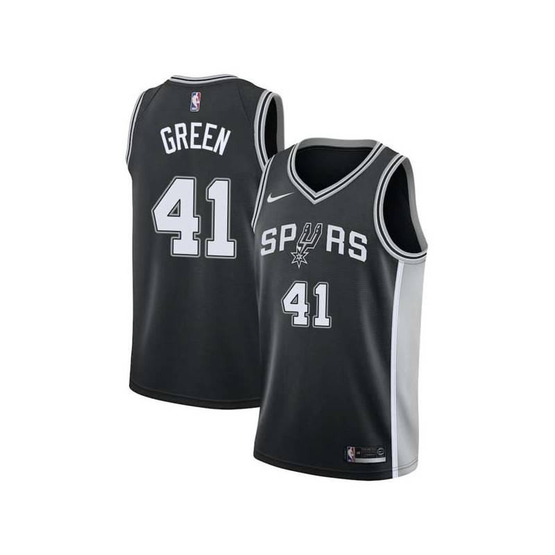 Black JaMychal Green Twill Basketball Jersey -Spurs #41 Green Twill Jerseys, FREE SHIPPING