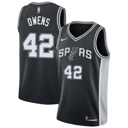 Black Tom Owens Twill Basketball Jersey -Spurs #42 Owens Twill Jerseys, FREE SHIPPING