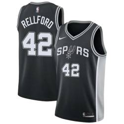 Black Richard Rellford Twill Basketball Jersey -Spurs #42 Rellford Twill Jerseys, FREE SHIPPING