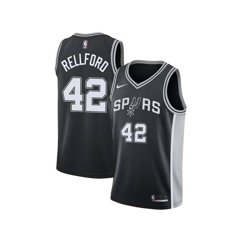 Black Richard Rellford Twill Basketball Jersey -Spurs #42 Rellford Twill Jerseys, FREE SHIPPING