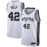 White Chris Welp Twill Basketball Jersey -Spurs #42 Welp Twill Jerseys, FREE SHIPPING